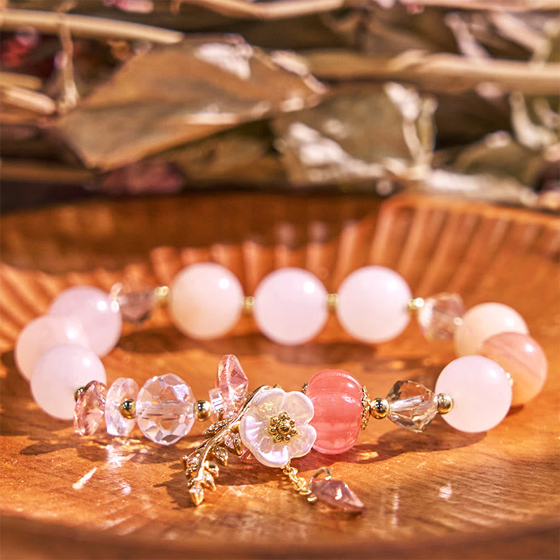 Blue Crystal Amethyst Sun Stone Green Aventurine Healing Bracelet