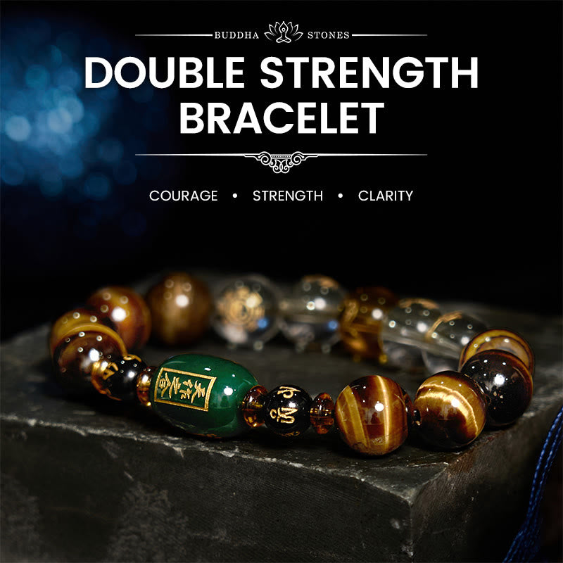 Chinese Zodiac Tiger Eye White Crystal Courage Bracelet