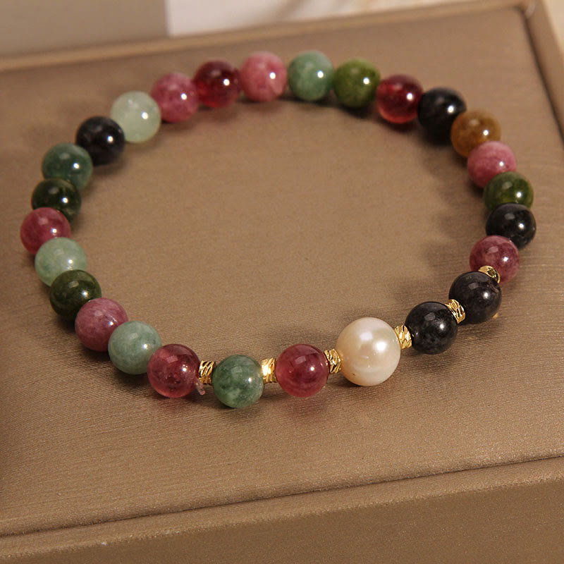 Tourmaline Pearl Wisdom Bracelet
