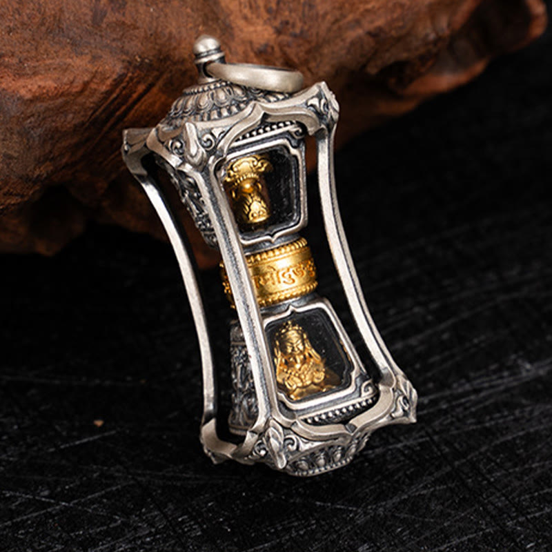 925 Sterling Silver Tibetan Zakiram Goddess of Wealth Blessing Necklace Pendant - Image 3