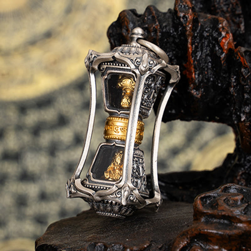 925 Sterling Silver Tibetan Zakiram Goddess of Wealth Blessing Necklace Pendant - Image 7