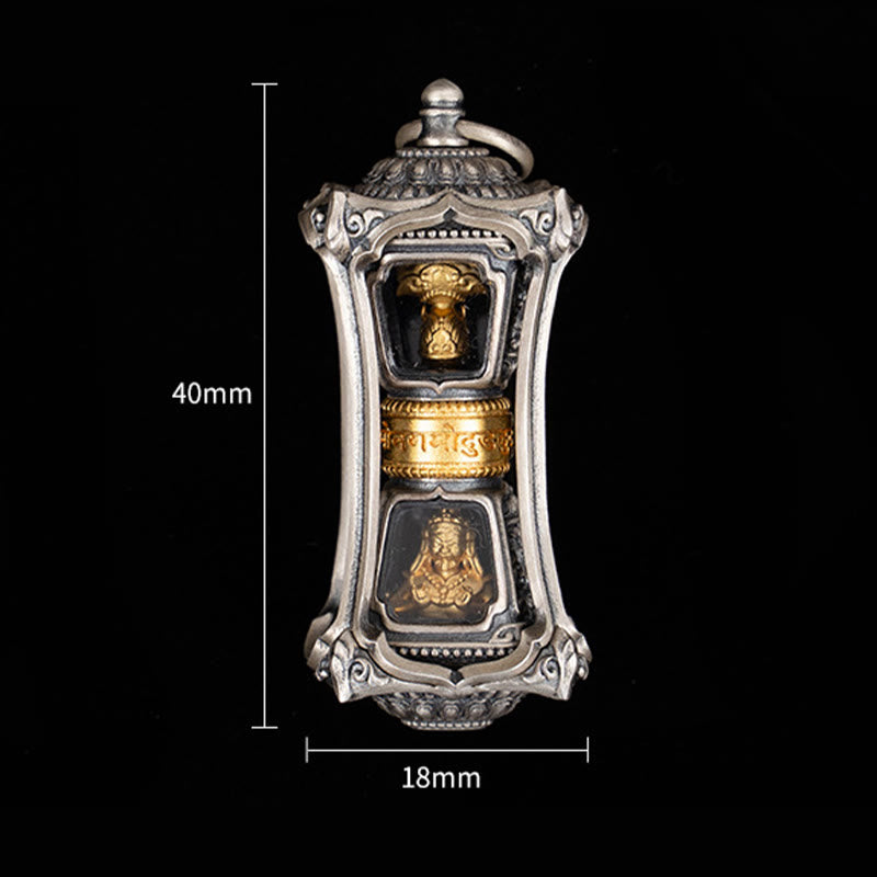 925 Sterling Silver Tibetan Zakiram Goddess of Wealth Blessing Necklace Pendant - Image 10