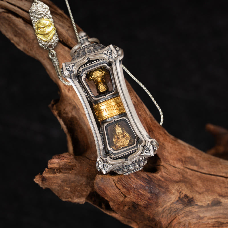 925 Sterling Silver Tibetan Zakiram Goddess of Wealth Blessing Necklace Pendant - Image 20