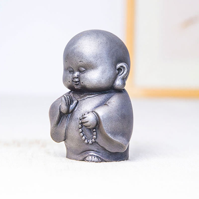 Handmade Little Monk Iron Powder Rust Cast Resin Statue Home Decoration - Image 23