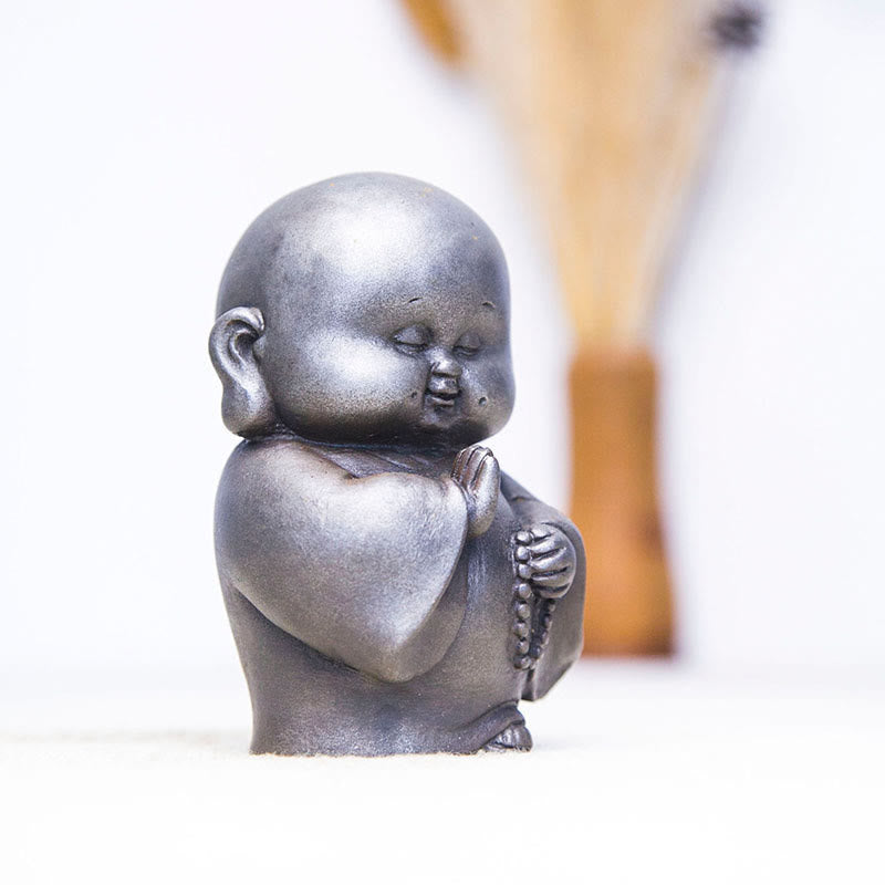 Handmade Little Monk Iron Powder Rust Cast Resin Statue Home Decoration - Image 25