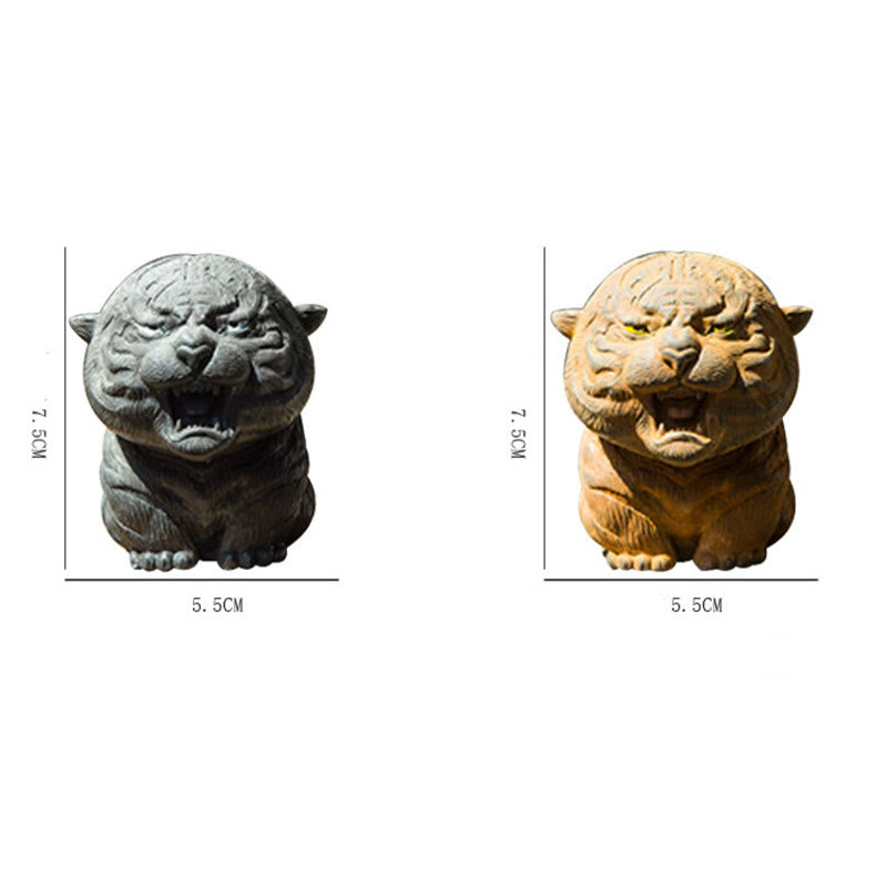 Handmade Mini Roaring Tiger Iron Powder Rust Cast Resin Statue Home Decoration - Image 8