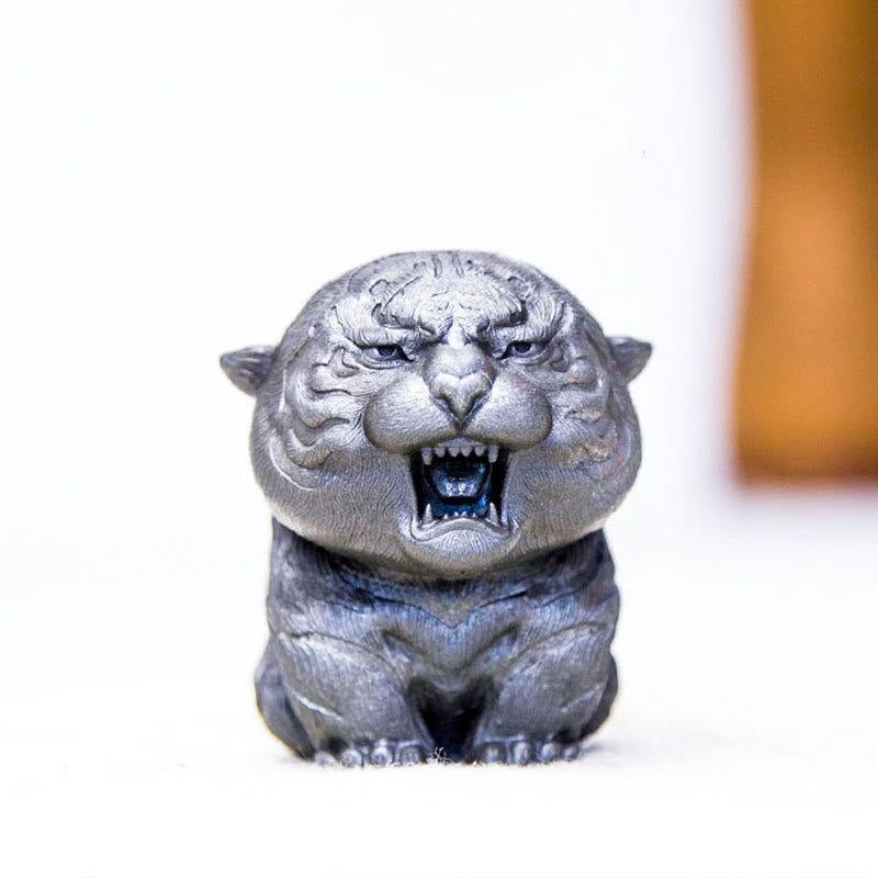 Handmade Mini Roaring Tiger Iron Powder Rust Cast Resin Statue Home Decoration - Image 20