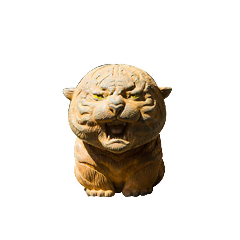 Handmade Mini Roaring Tiger Iron Powder Rust Cast Resin Statue Home Decoration - Image 13