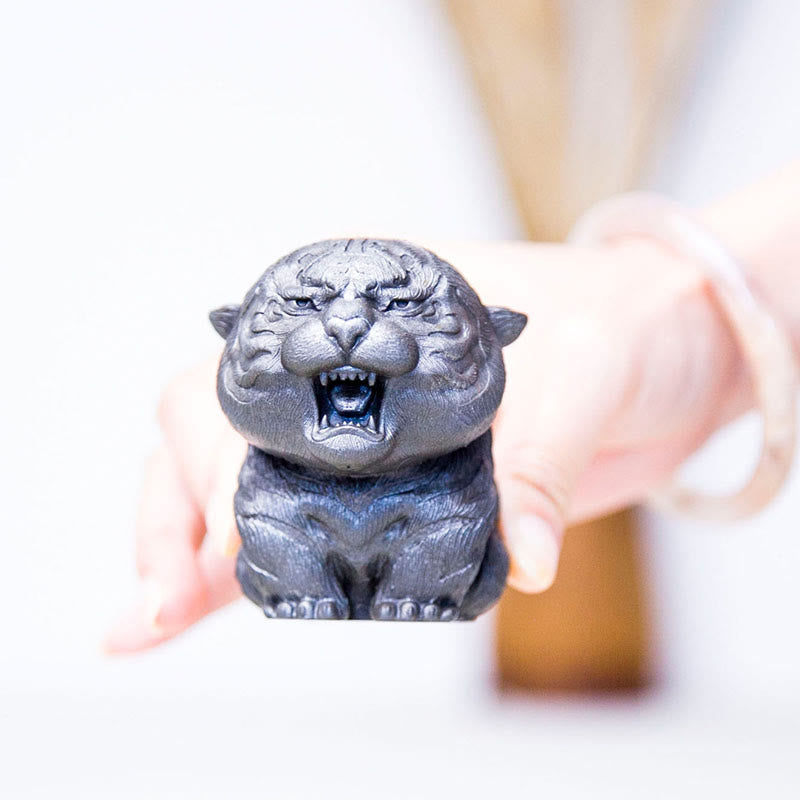 Handmade Mini Roaring Tiger Iron Powder Rust Cast Resin Statue Home Decoration - Image 22