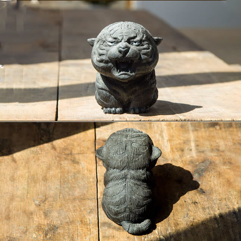 Handmade Mini Roaring Tiger Iron Powder Rust Cast Resin Statue Home Decoration - Image 17