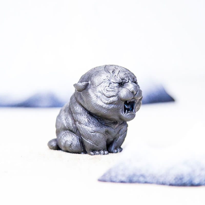 Handmade Mini Roaring Tiger Iron Powder Rust Cast Resin Statue Home Decoration - Image 25