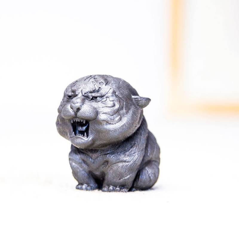 Handmade Mini Roaring Tiger Iron Powder Rust Cast Resin Statue Home Decoration - Image 26