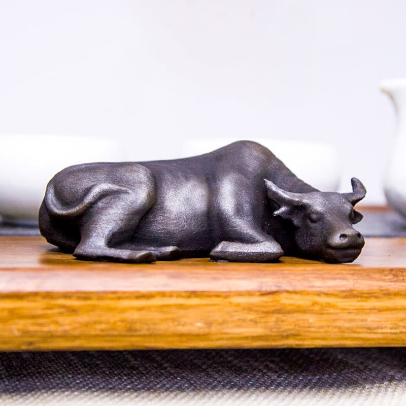 Handmade Small Water Buffalo Bull Iron Powder Rust Cast Resin Statue Home Decoration - Image 23