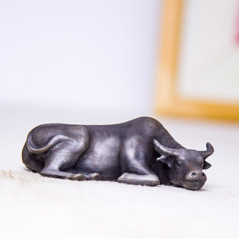 Handmade Small Water Buffalo Bull Iron Powder Rust Cast Resin Statue Home Decoration - Image 24