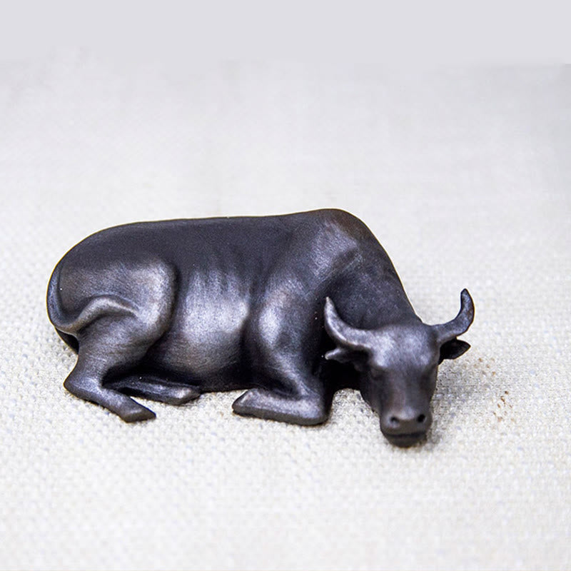 Handmade Small Water Buffalo Bull Iron Powder Rust Cast Resin Statue Home Decoration - Image 17