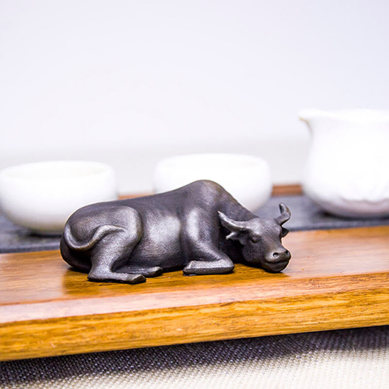 Handmade Small Water Buffalo Bull Iron Powder Rust Cast Resin Statue Home Decoration - Image 22