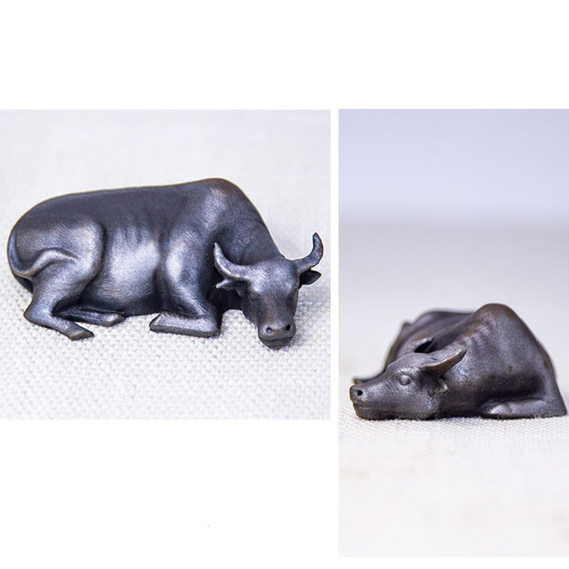 Handmade Small Water Buffalo Bull Iron Powder Rust Cast Resin Statue Home Decoration - Image 27