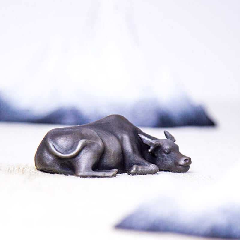 Handmade Small Water Buffalo Bull Iron Powder Rust Cast Resin Statue Home Decoration - Image 25