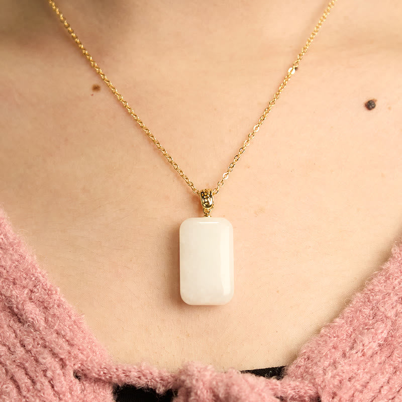 Hetian Jade Silver Prosperity Necklace Pendant - Image 5