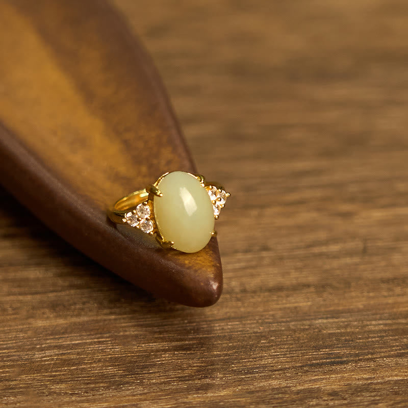 Hetian Jade Egg Alloy Ring - Image 6