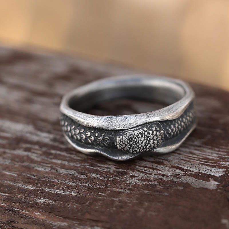999 Sterling Silver Snake-shaped Year Of The Snake Protection Ring