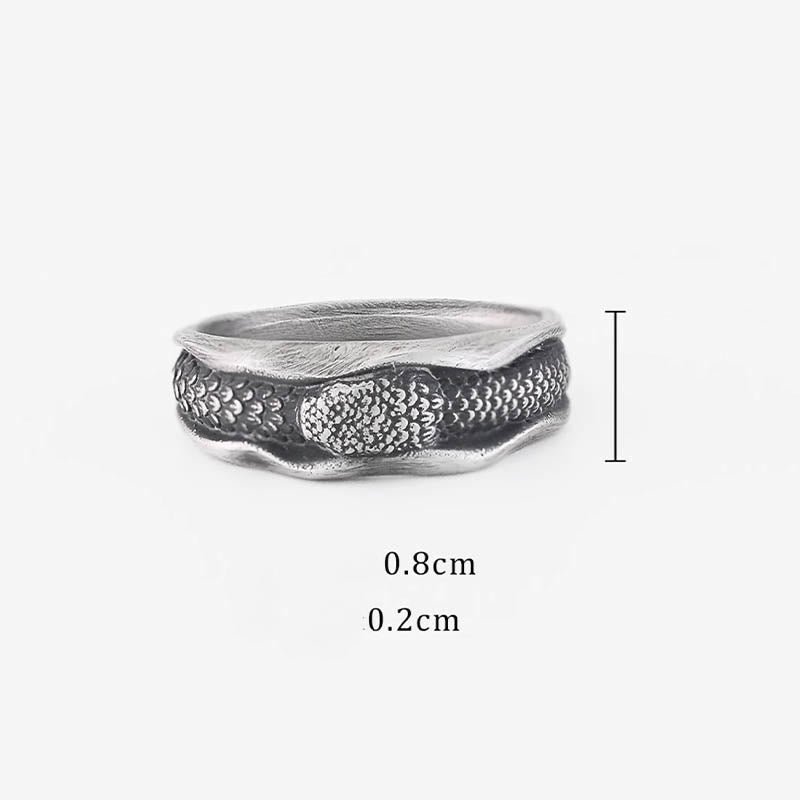 999 Sterling Silver Snake-shaped Year Of The Snake Protection Ring - Image 9