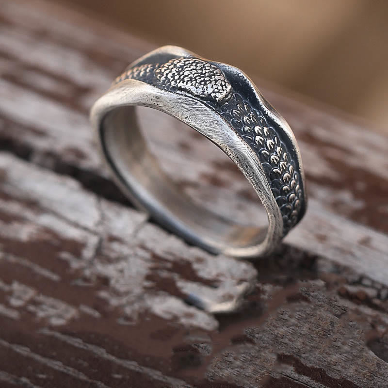 999 Sterling Silver Snake-shaped Year Of The Snake Protection Ring - Image 12
