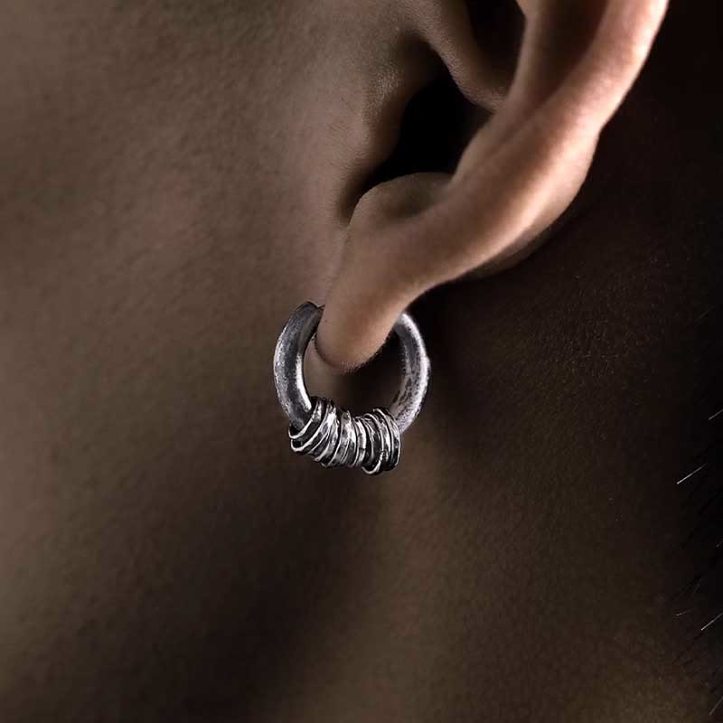 925 Sterling Silver Hand-hammered Protection Earrings - Image 12