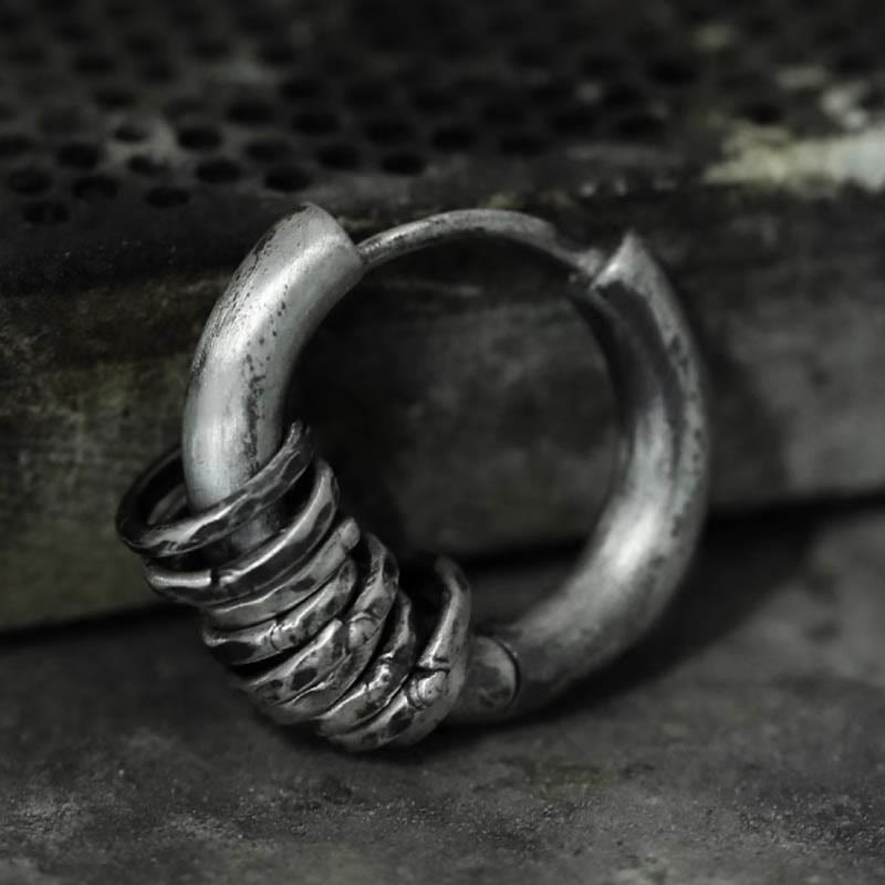 925 Sterling Silver Hand-hammered Protection Earrings - Image 2