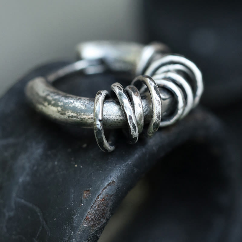 925 Sterling Silver Hand-hammered Protection Earrings - Image 3