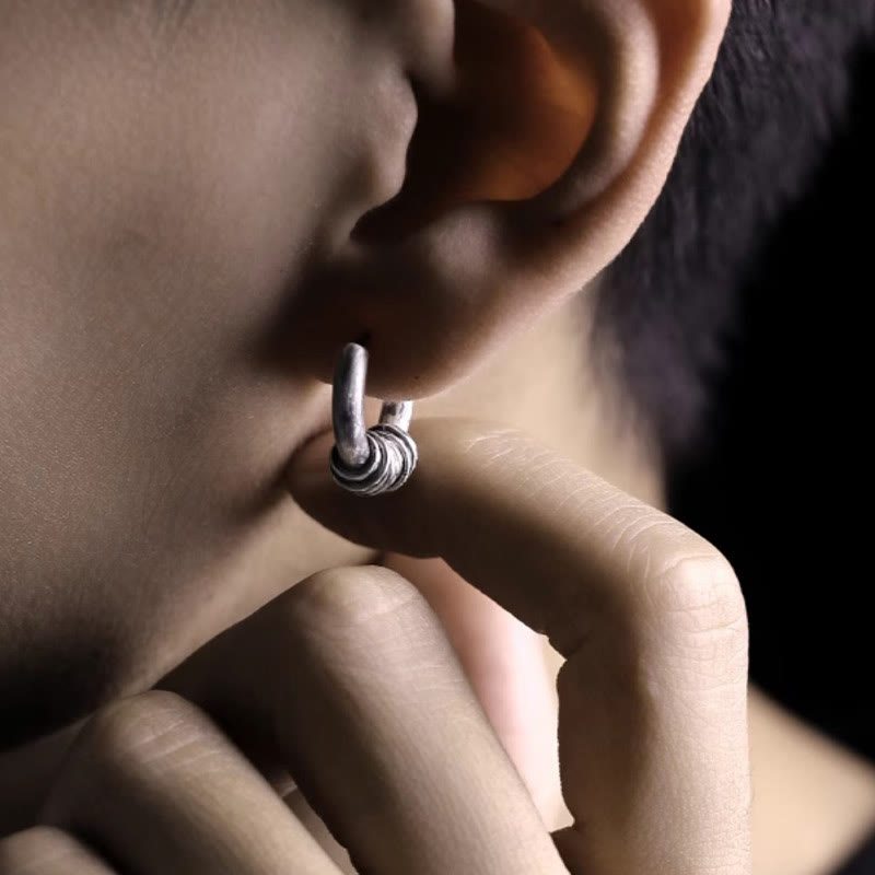 925 Sterling Silver Hand-hammered Protection Earrings - Image 15