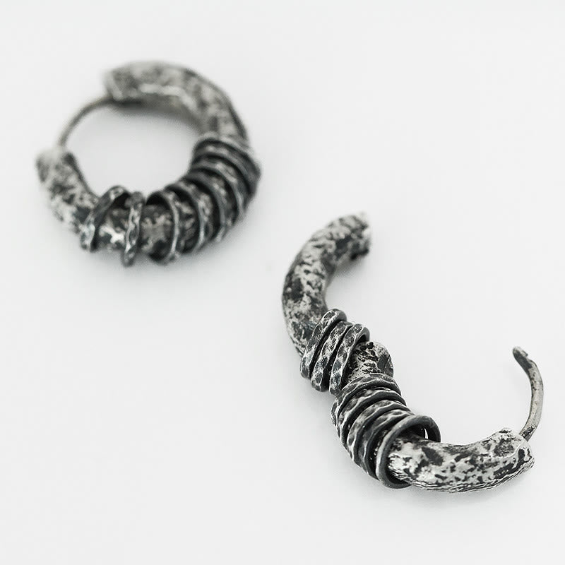 925 Sterling Silver Hand-hammered Protection Earrings - Image 20