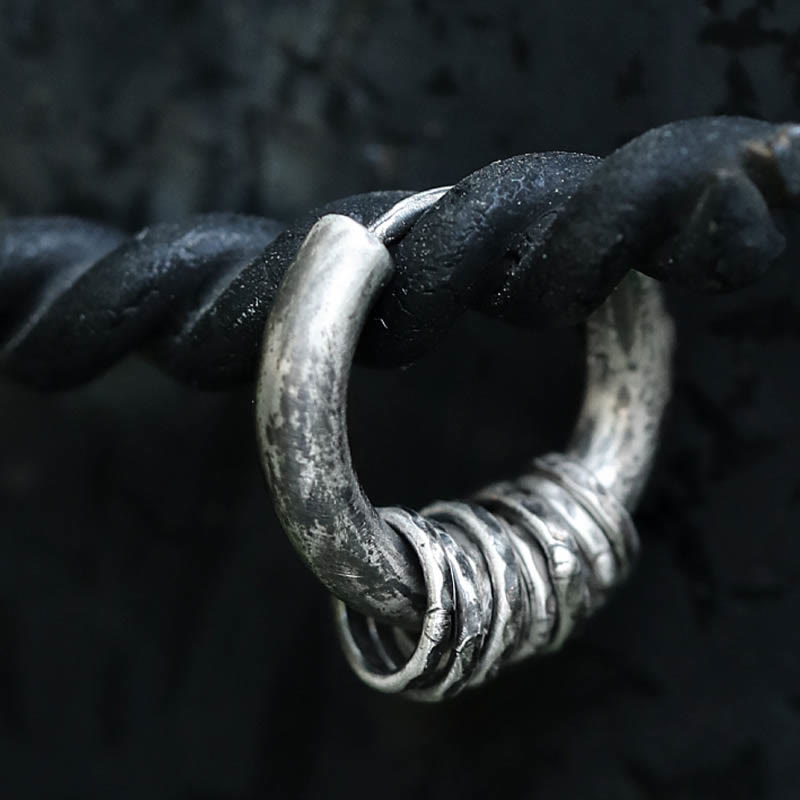 925 Sterling Silver Hand-hammered Protection Earrings - Image 4