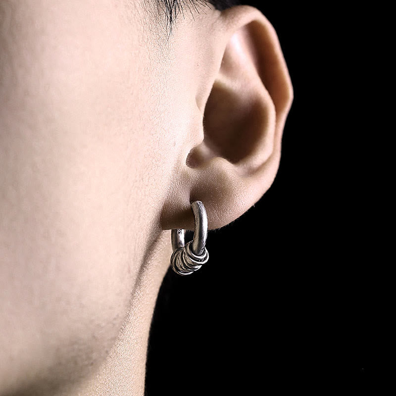 925 Sterling Silver Hand-hammered Protection Earrings - Image 14