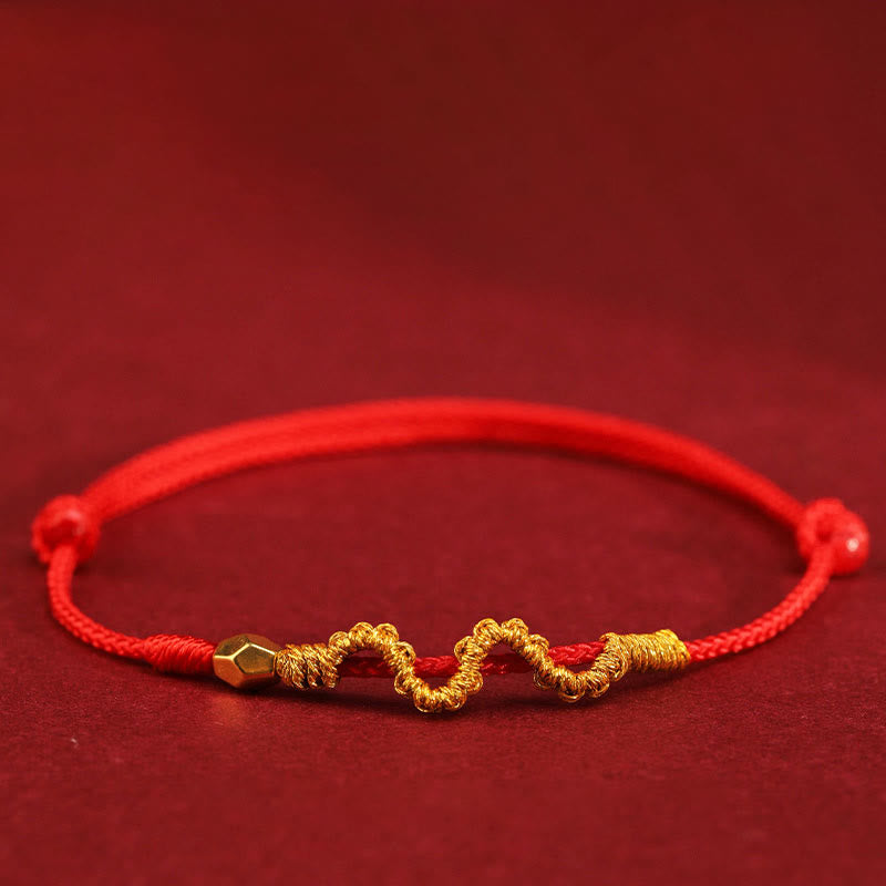 999 Gold Year of the Snake Handmade Luck Strength Braided Bracelet Anklet