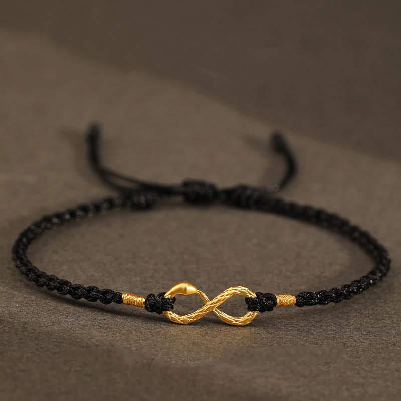 999 Gold Year of the Snake Eternal Endless Knot Infinity Handmade Luck Bracelet - Image 7