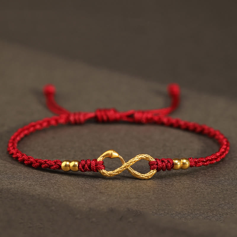 999 Gold Year of the Snake Eternal Endless Knot Infinity Handmade Luck Bracelet - Image 10