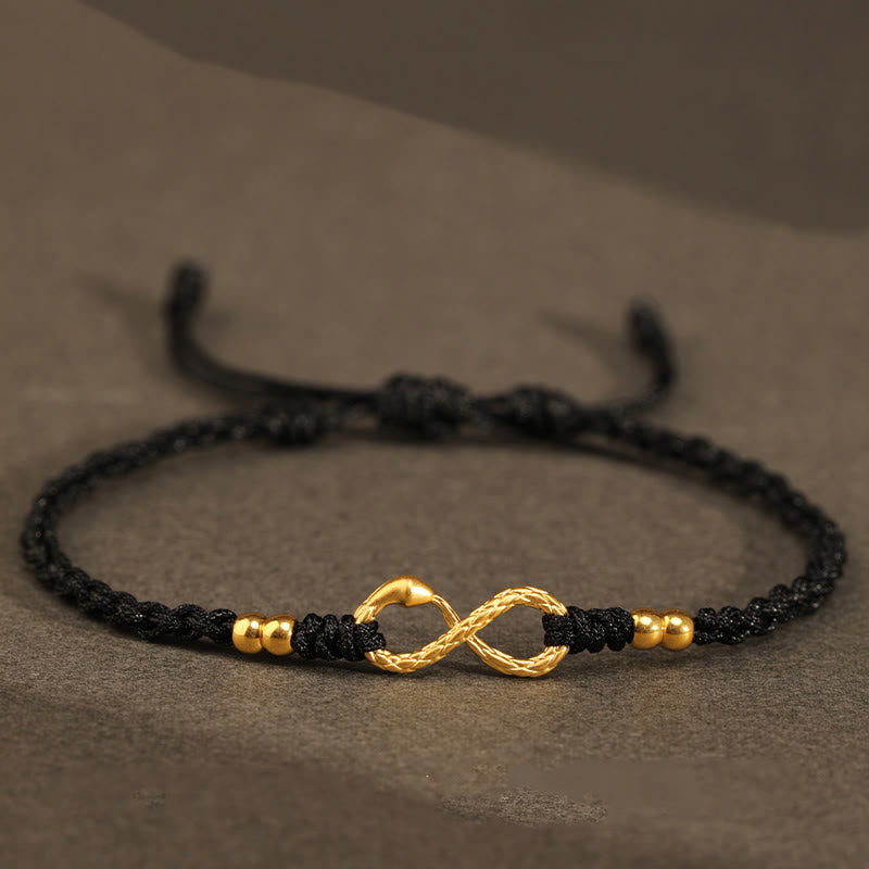 999 Gold Year of the Snake Eternal Endless Knot Infinity Handmade Luck Bracelet - Image 23