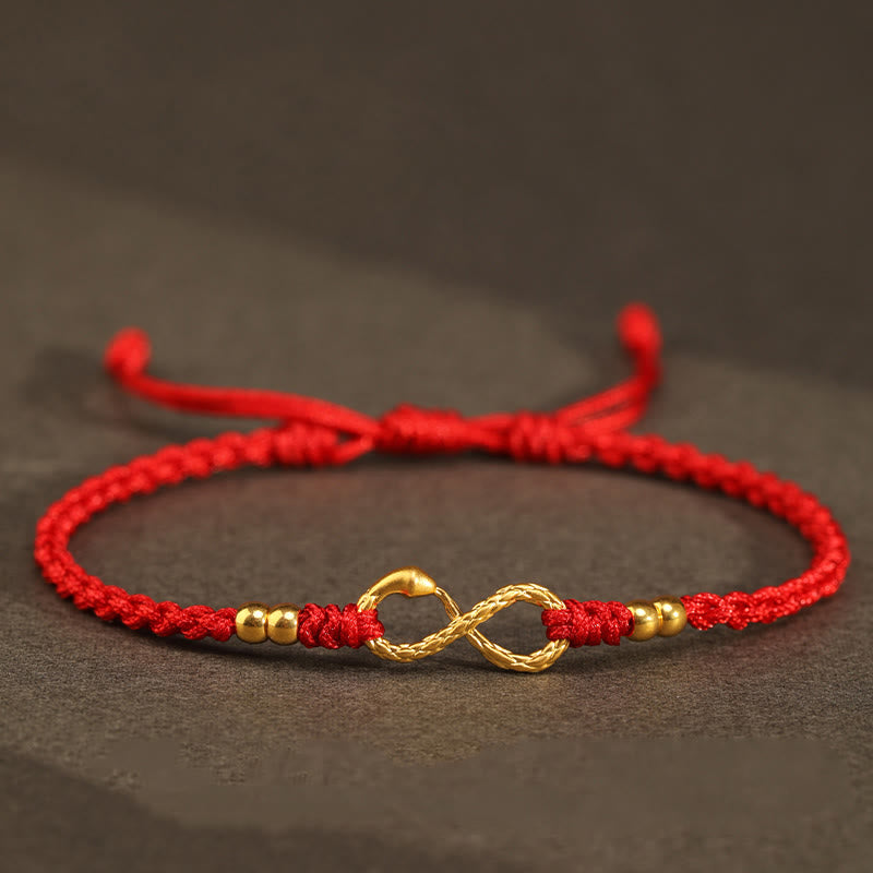 999 Gold Year of the Snake Eternal Endless Knot Infinity Handmade Luck Bracelet - Image 20