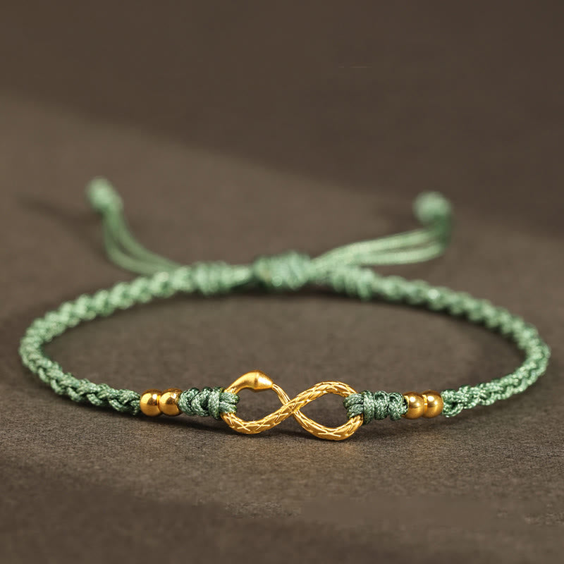 999 Gold Year of the Snake Eternal Endless Knot Infinity Handmade Luck Bracelet - Image 22