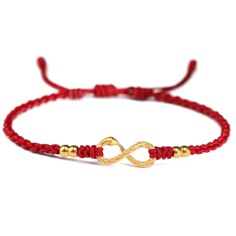 999 Gold Year of the Snake Eternal Endless Knot Infinity Handmade Luck Bracelet - Image 19