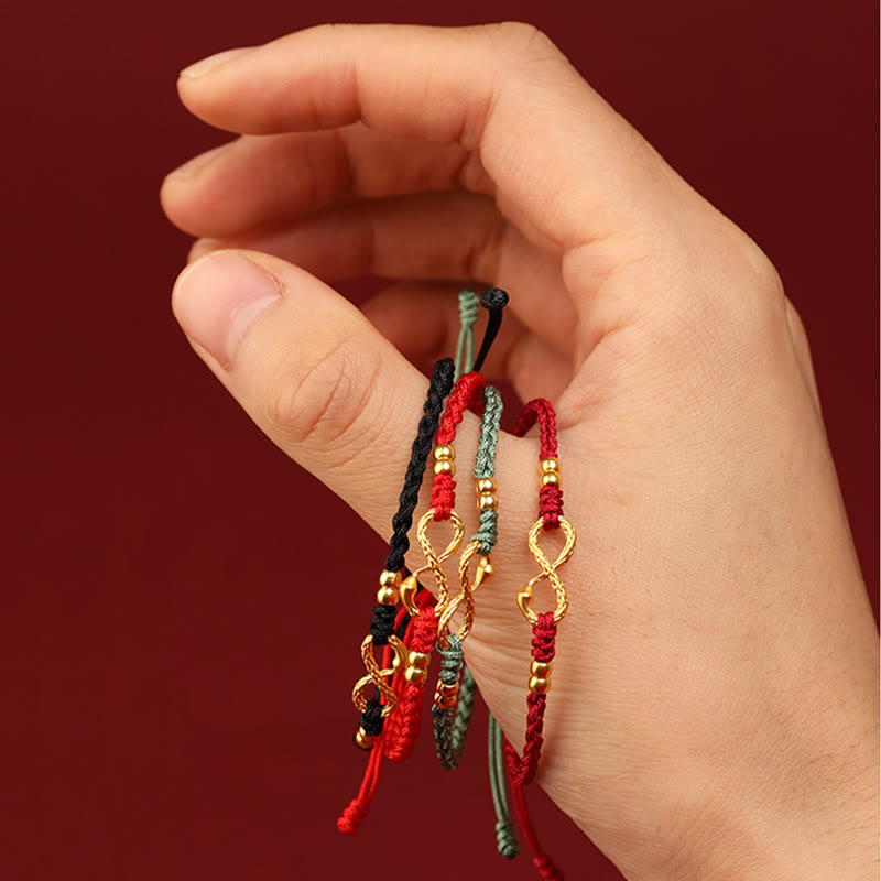 999 Gold Year of the Snake Eternal Endless Knot Infinity Handmade Luck Bracelet - Image 12