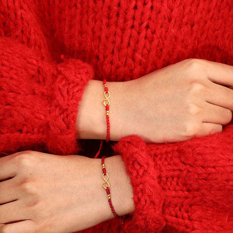 999 Gold Year of the Snake Eternal Endless Knot Infinity Handmade Luck Bracelet - Image 17