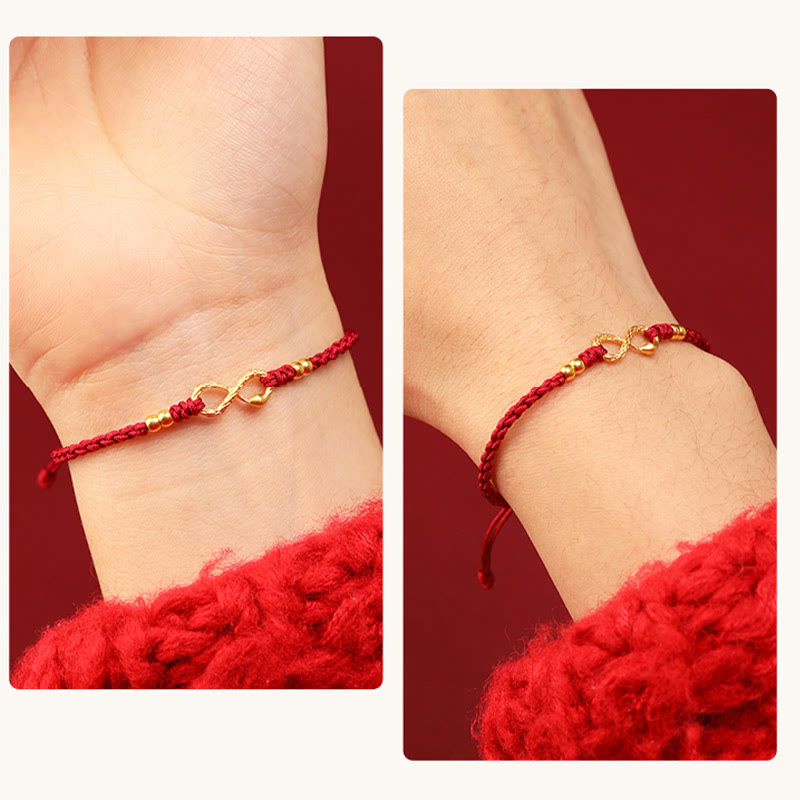 999 Gold Year of the Snake Eternal Endless Knot Infinity Handmade Luck Bracelet - Image 16