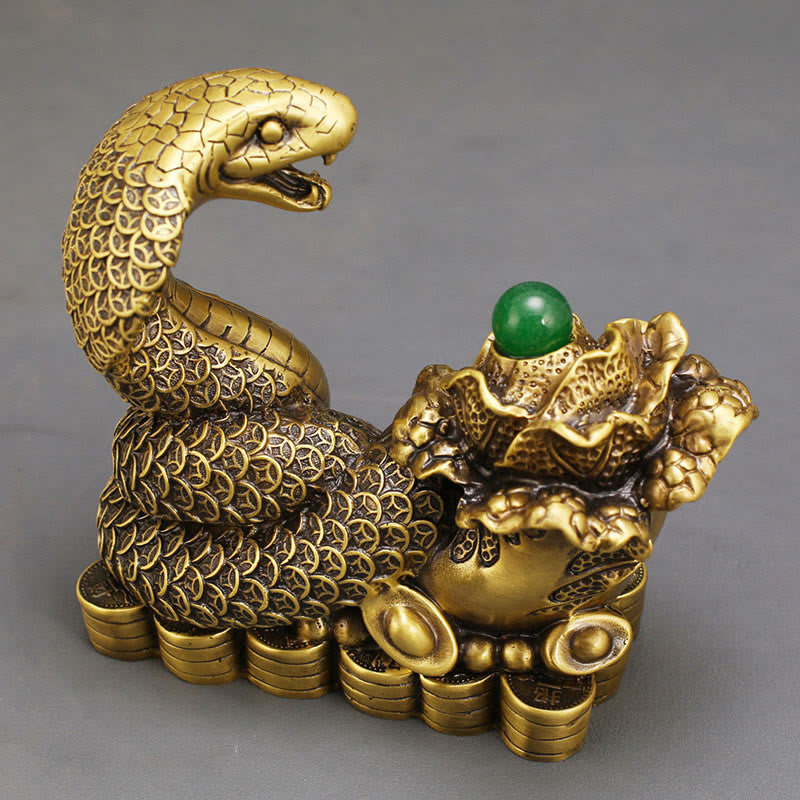 Year Of The Snake Copper Coins Ingots Cabbage Brass Statue Home Decoration - Image 4