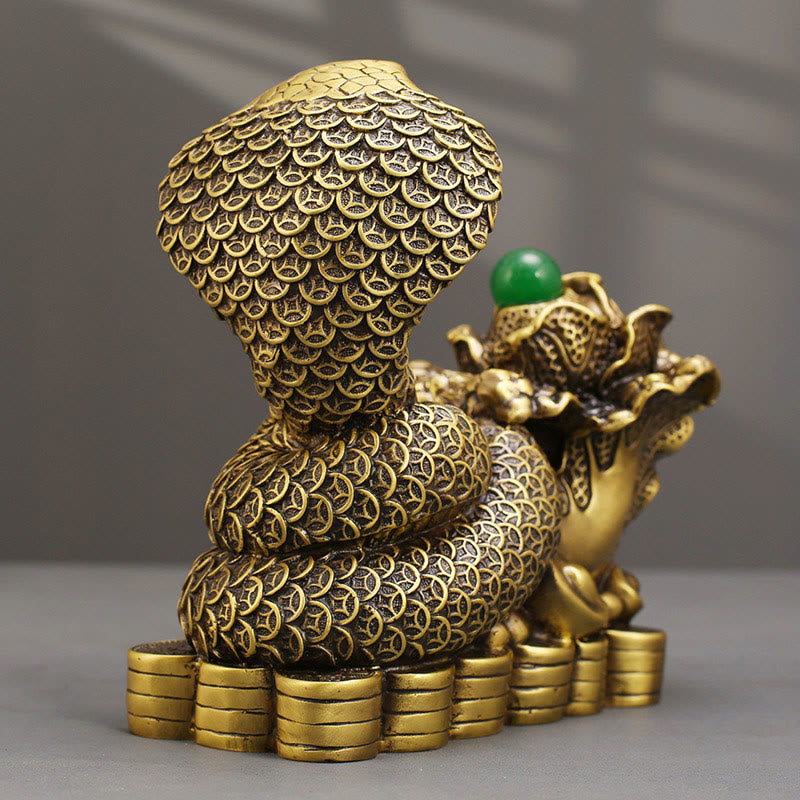 Year Of The Snake Copper Coins Ingots Cabbage Brass Statue Home Decoration - Image 3