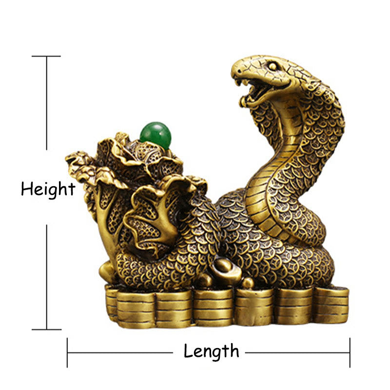 Year Of The Snake Copper Coins Ingots Cabbage Brass Statue Home Decoration - Image 13