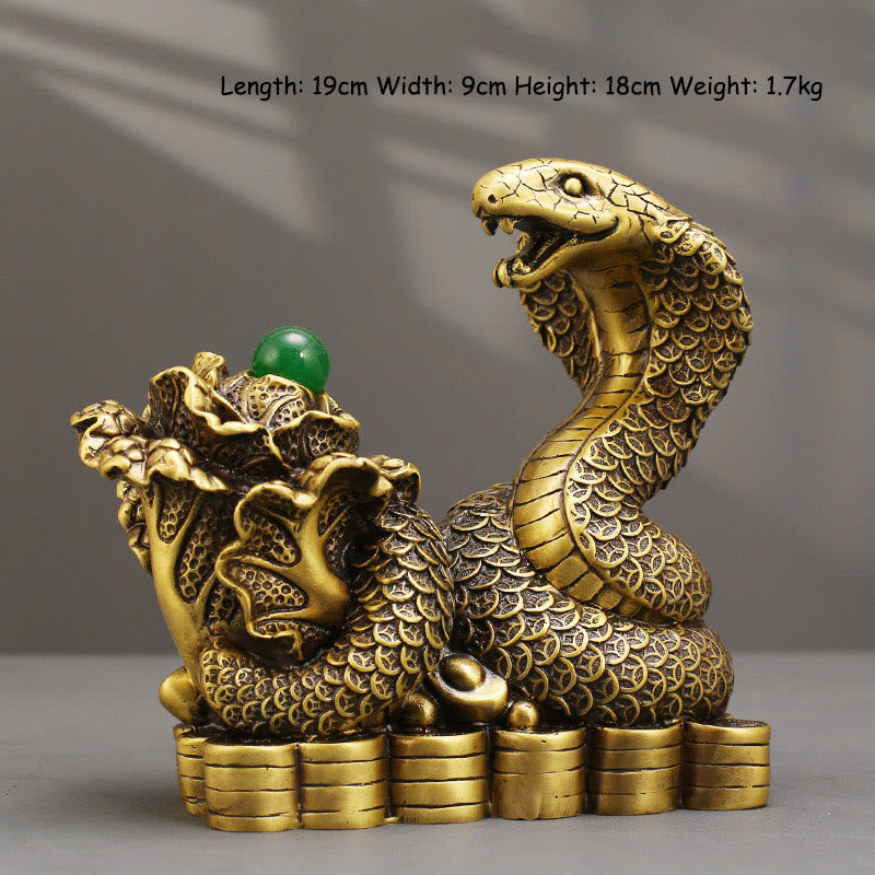 Year Of The Snake Copper Coins Ingots Cabbage Brass Statue Home Decoration - Image 5