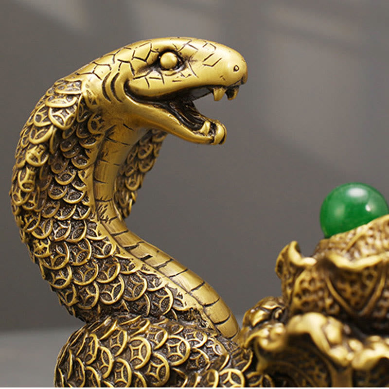 Year Of The Snake Copper Coins Ingots Cabbage Brass Statue Home Decoration - Image 7