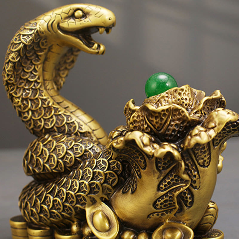 Year Of The Snake Copper Coins Ingots Cabbage Brass Statue Home Decoration - Image 6